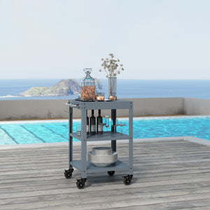 Utomhus serveringsvagn Bolognano stål 81x50x50 cm [casa.pro]