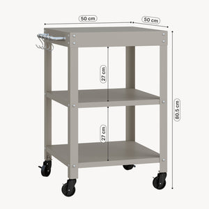 Utomhus serveringsvagn Bolognano stål 81x50x50 cm [casa.pro]
