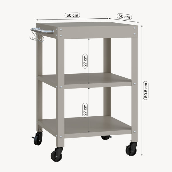Utomhus serveringsvagn Bolognano stål 81x50x50 cm [casa.pro]