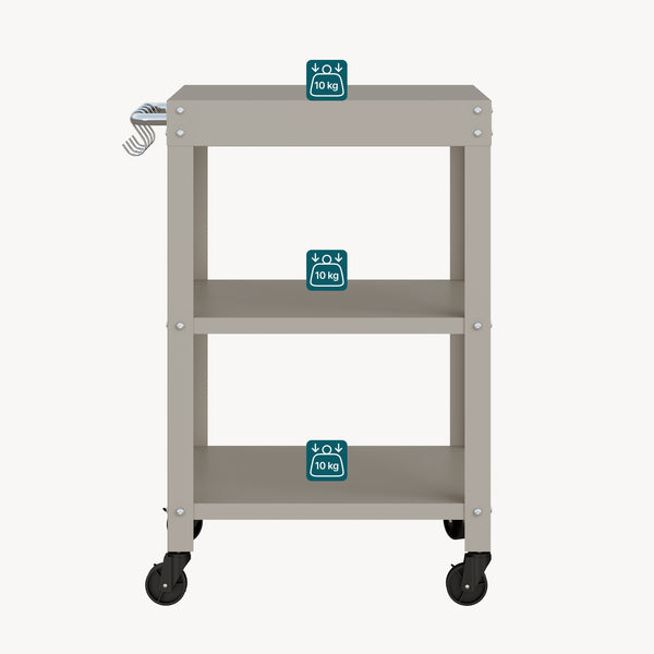 Utomhus serveringsvagn Bolognano stål 81x50x50 cm [casa.pro]