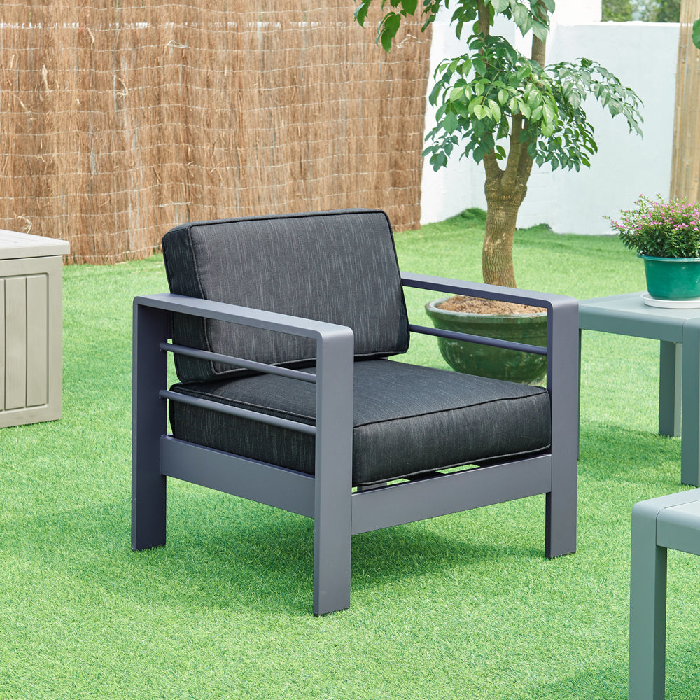 Outdoor - Fåtölj Avise Aluminium Mörkgrå [casa.pro] - premiumXL