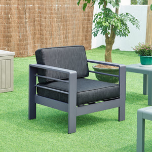 Outdoor - Fåtölj Avise Aluminium Mörkgrå [casa.pro] - premiumXL