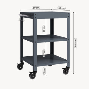 Utomhus serveringsvagn Bolognano stål 81x50x50 cm [casa.pro]