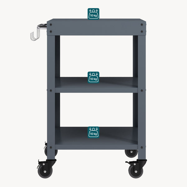 Utomhus serveringsvagn Bolognano stål 81x50x50 cm [casa.pro]