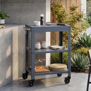Utomhus serveringsvagn Bolognano stål 81x50x50 cm [casa.pro]