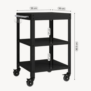 Utomhus serveringsvagn Bolognano stål 81x50x50 cm [casa.pro]