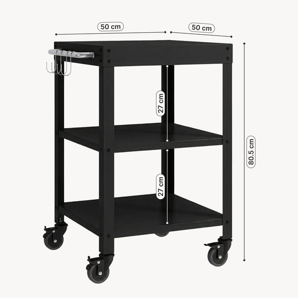 Utomhus serveringsvagn Bolognano stål 81x50x50 cm [casa.pro]