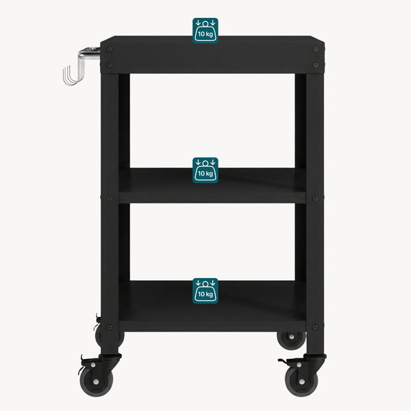 Utomhus serveringsvagn Bolognano stål 81x50x50 cm [casa.pro]