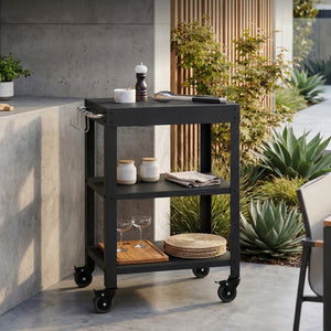 Utomhus serveringsvagn Bolognano stål 81x50x50 cm [casa.pro]