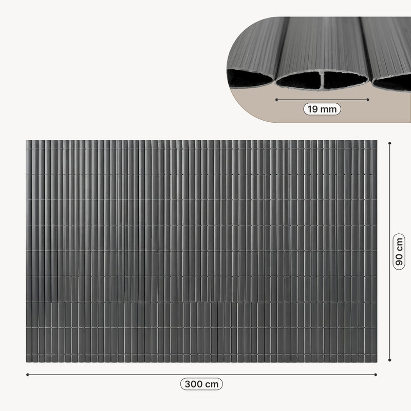 Måttskiss PVC insynsskyddsmatta Cefalu [casa.pro]
