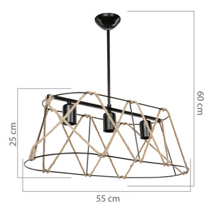Harrogate taklampa svart / jute färger i olika storlekar [lux.pro]