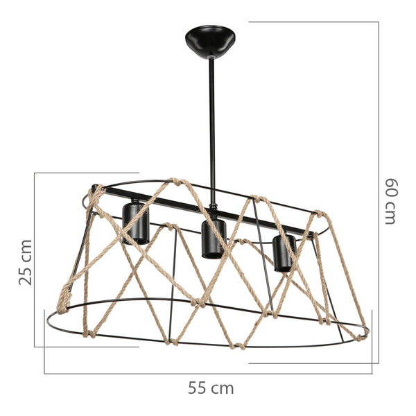 Harrogate taklampa svart / jute färger i olika storlekar [lux.pro]