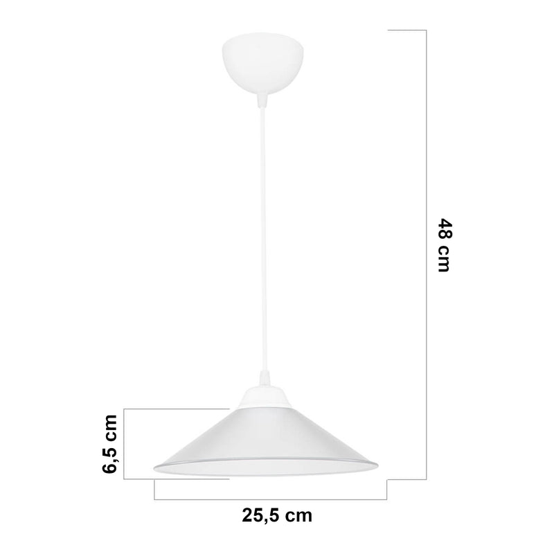 Måttskiss Taklampa Hereford E27 i olika färger [lux.pro]