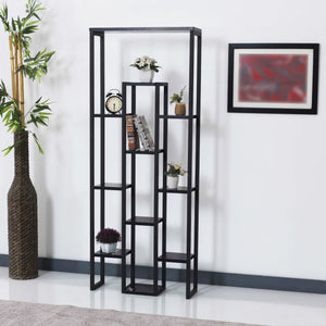 Växtställ Blaavandshuk 150 x 60 x 19 cm Svart / Marmor-look [en.casa] - premiumXL