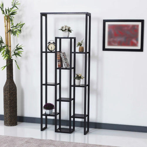 Växtställ Blaavandshuk 150 x 60 x 19 cm Svart / Marmor-look [en.casa] - premiumXL