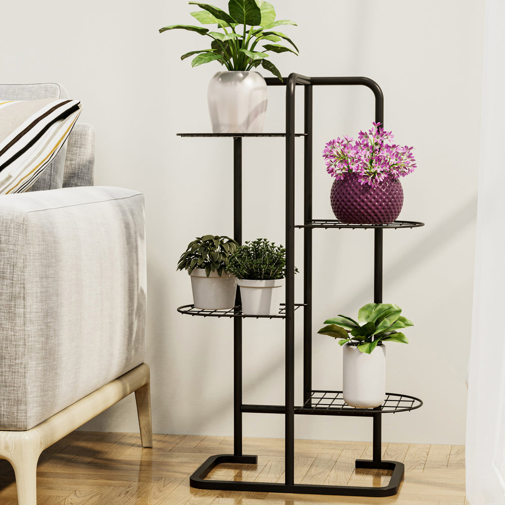 Blomsterställ Pedersöre 83x52x25cm Svart [en.casa] - premiumXL