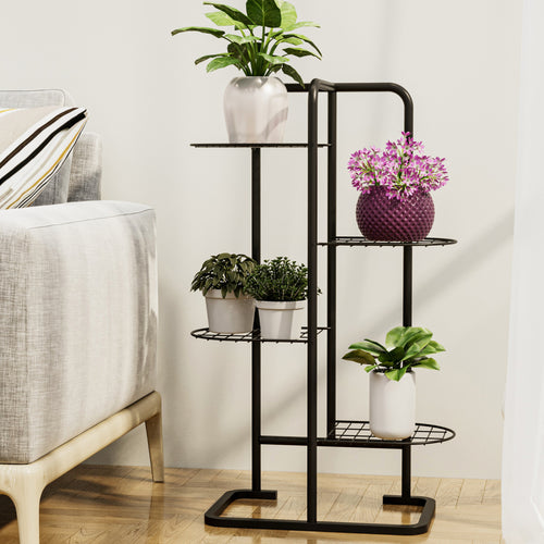 Blomsterställ Pedersöre 83x52x25cm Svart [en.casa] - premiumXL