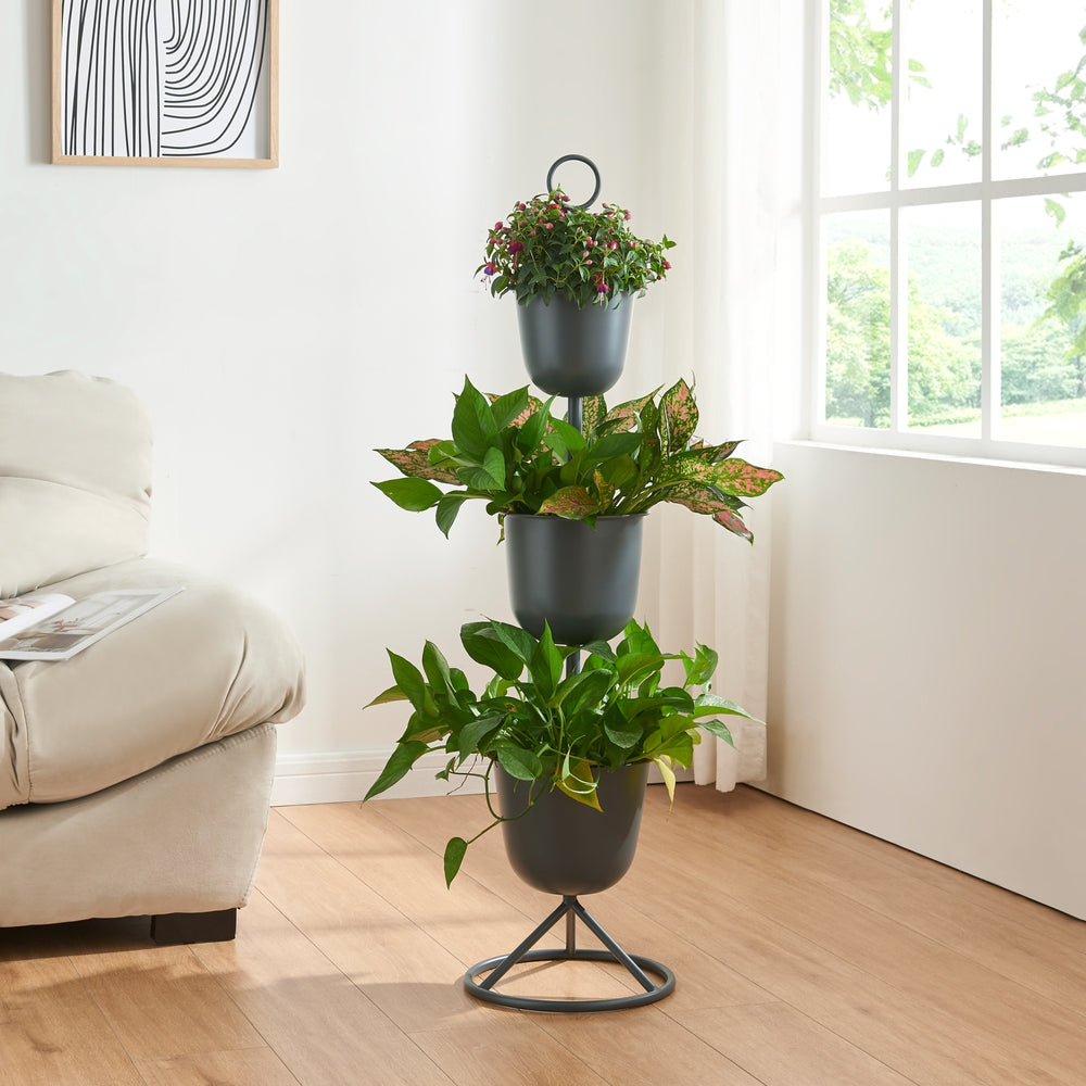 Blomsterställ Alphen med blomkrukor metall [en.casa] - premiumXL