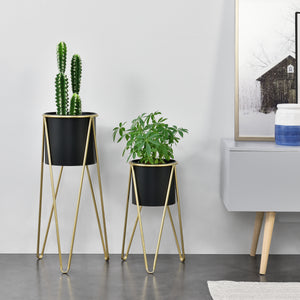 Växtställ set om 2 med krukor metall hairpin hårnålsben [en.casa] välj modell