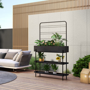 Utomhus växtställ Aalsmeer metall 154x96x24 cm svart [casa.pro] - premiumXL
