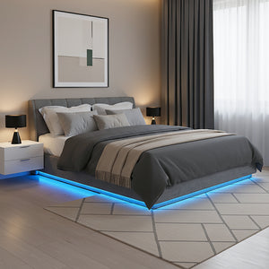 LED stoppad säng Tröstiar [en.casa]