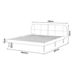 Klädd sängstomme Porvoo inkl. madrass [en.casa] 