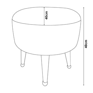 Polstrad pall Laholm Ø 40cm sammet i olika färger [en.casa]