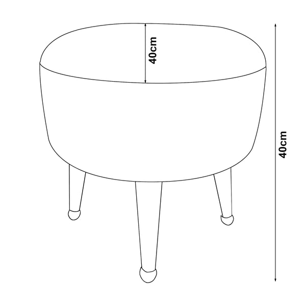 Polstrad pall Laholm Ø 40cm sammet i olika färger [en.casa]