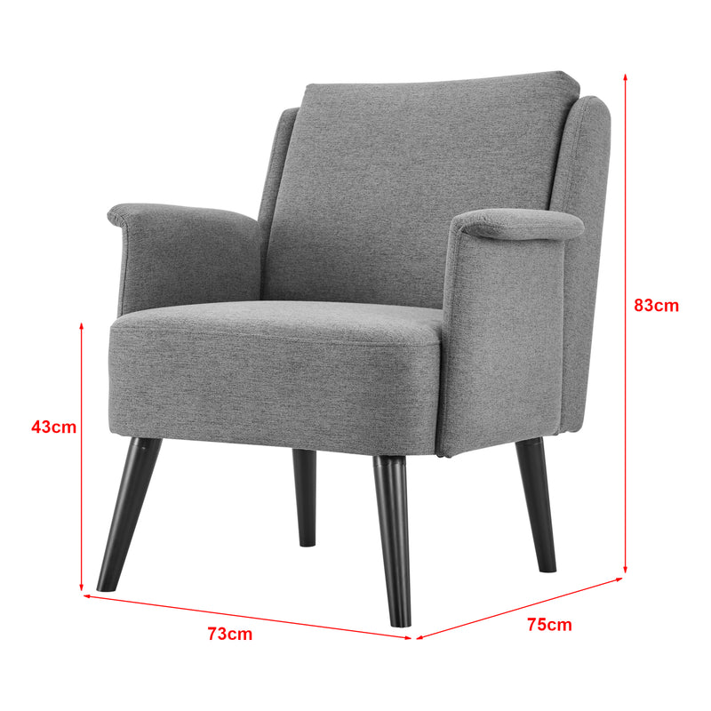Måttskiss Fåtölj Edling 83x73x75 cm [en.casa] välj modell