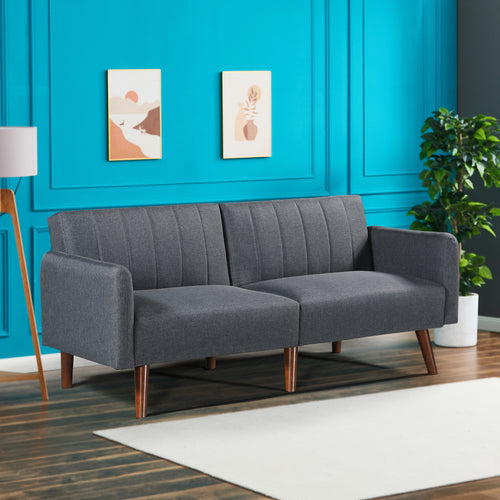 Bäddsoffa Malå med liggfunktion 175x70x72 cm Grå [en.casa] - premiumXL