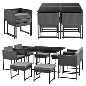 Loungeset Tarragona plats för 8 personer konstrotting [en.casa]® välj modell