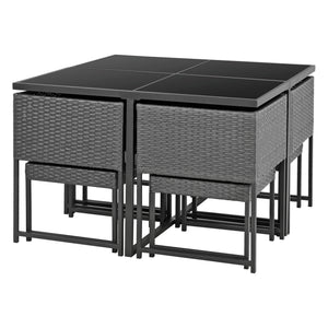 Loungeset Tarragona plats för 8 personer konstrotting [en.casa]® välj modell