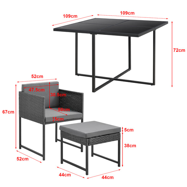 Loungeset Tarragona plats för 8 personer konstrotting [en.casa]® välj modell