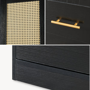 Klädeskåp Larundi 216x80x52 cm med 4 dörrar [en.casa]
