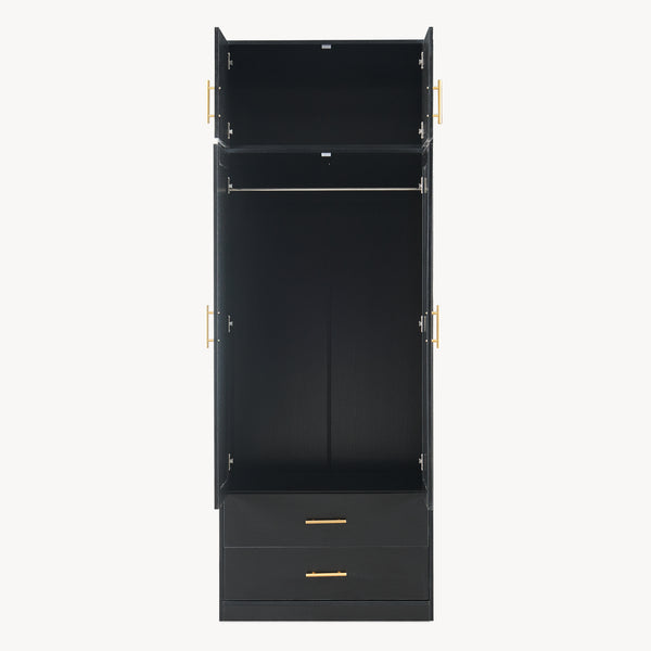Klädeskåp Larundi 216x80x52 cm med 4 dörrar [en.casa]