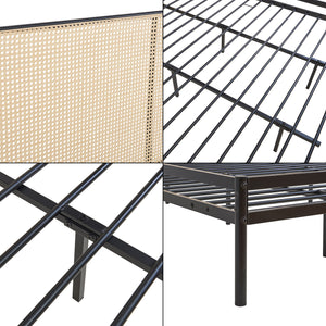 Metallbädd Linköping med ovalt huvudgavel och madrass [en.casa]