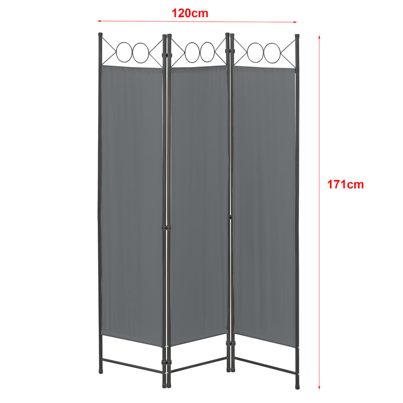 Måttskiss Rumdelare Saragossa 3-delad 120x171 cm olika färger en.casa