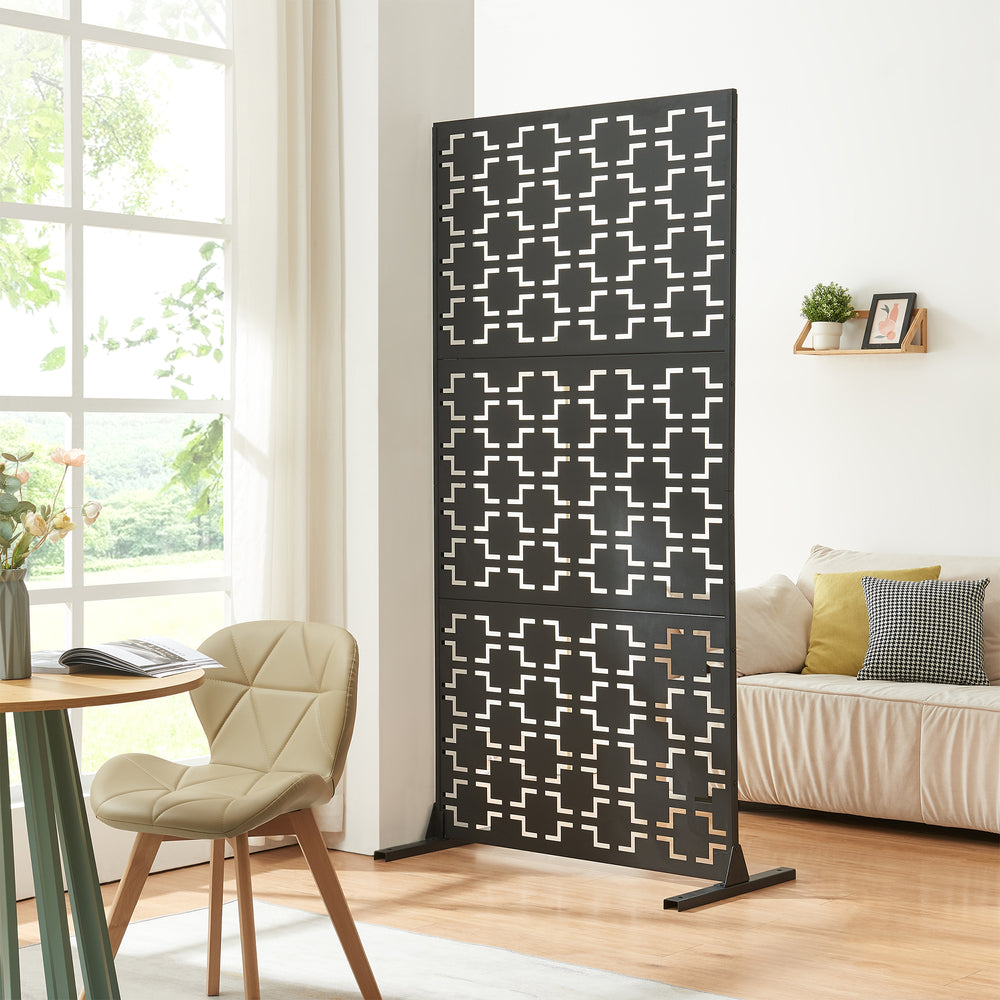 Inomhus rumsavdelare Aaskis stål 200x100x50 cm svart [casa.pro] - premiumXL