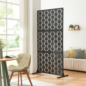 Inomhus rumsavdelare Aaskis stål 200x100x50 cm svart [casa.pro] - premiumXL