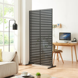 Inomhus rumsavdelare Trolu stål 200x100x50 cm svart [casa.pro] - premiumXL