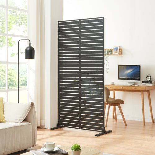 Inomhus rumsavdelare Trolu stål 200x100x50 cm svart [casa.pro] - premiumXL