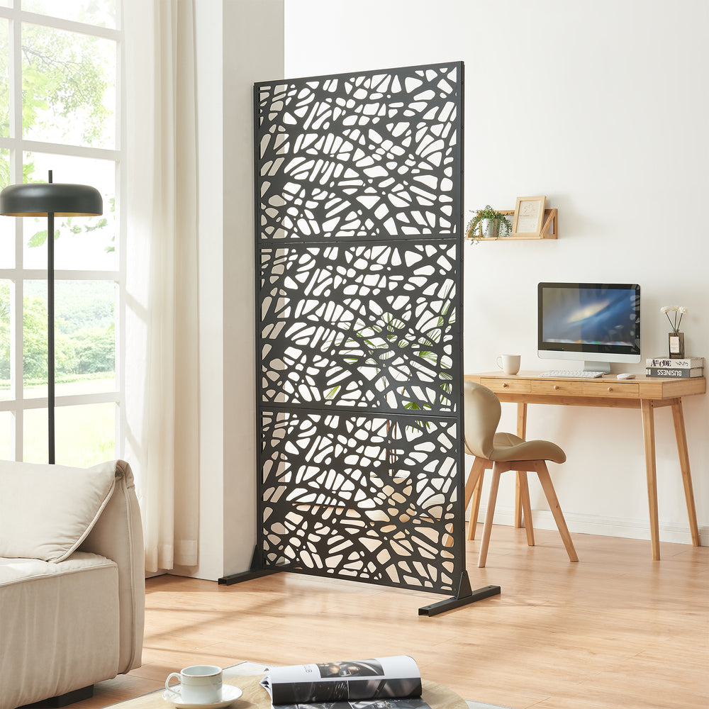 Inomhus rumsavdelare Poskind stål 200x100x50 cm svart [casa.pro] - premiumXL