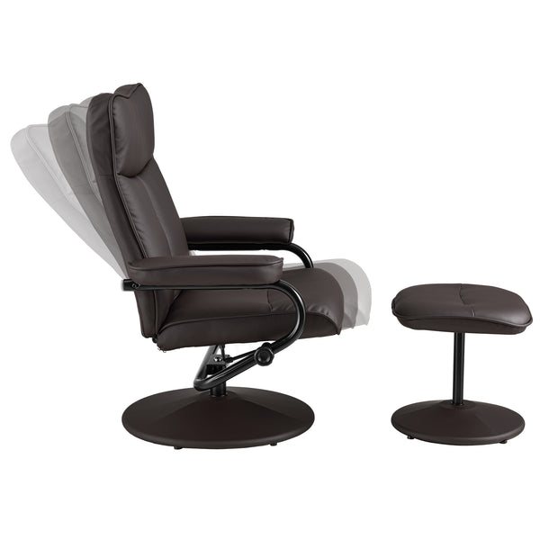Relax fåtölj Lohja med fotpall ställbart ryggstöd 108x79x77cm metall [en.casa] välj modell