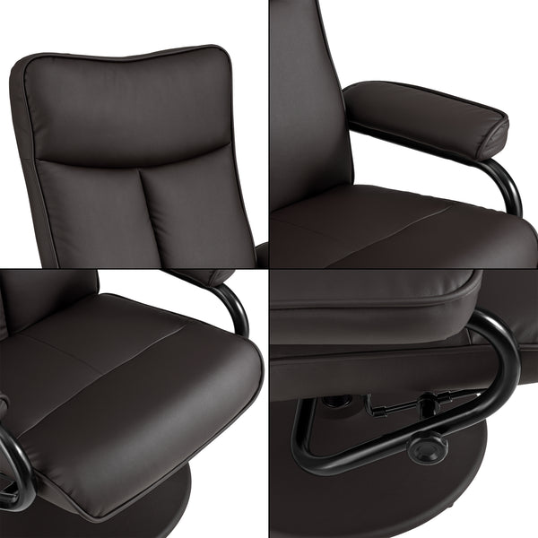 Relax fåtölj Lohja med fotpall ställbart ryggstöd 108x79x77cm metall [en.casa] välj modell