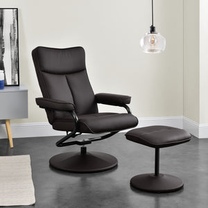Relax fåtölj Lohja med fotpall ställbart ryggstöd 108x79x77cm metall [en.casa] välj modell
