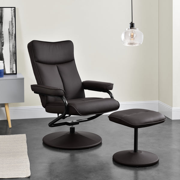 Relax fåtölj Lohja med fotpall ställbart ryggstöd 108x79x77cm metall [en.casa] välj modell