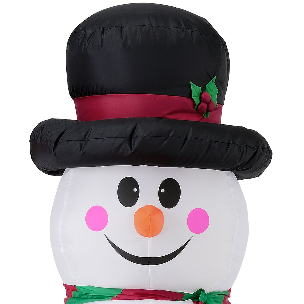 Gigantsiska uppblåsbara, lysande figurer – Jultomte/Snögubbe [en.casa]