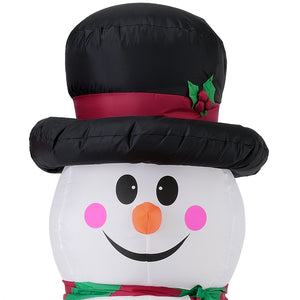 Gigantsiska uppblåsbara, lysande figurer – Jultomte/Snögubbe [en.casa]