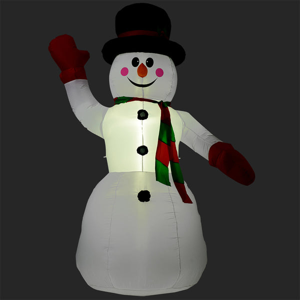 Gigantsiska uppblåsbara, lysande figurer – Jultomte/Snögubbe [en.casa]