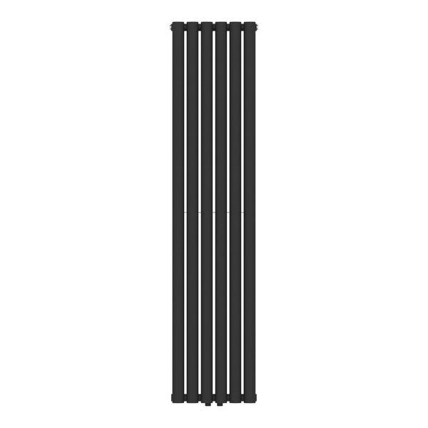 Design rörradiator Nore svart 160x36cm dubbelt lager 1198W [neu.haus]